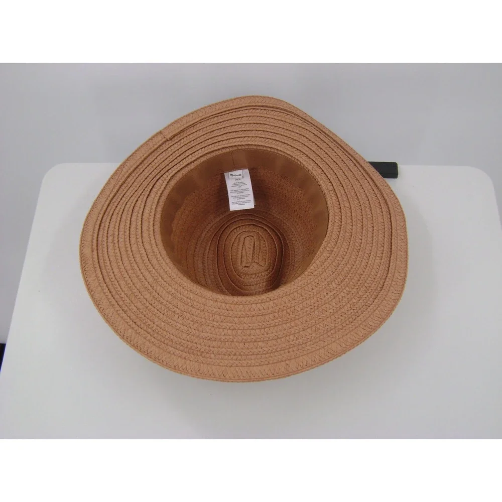 Madewell Straw Fedora Hat Tan Brown Cream Ribbon MD832‎ SP23 Mens Womens ML